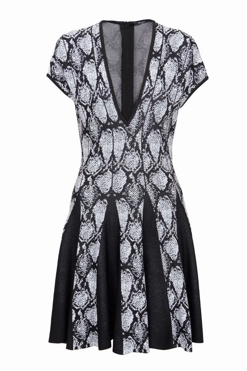 Snakeskin Jacquard Dress Night Mood Casual Silhouette