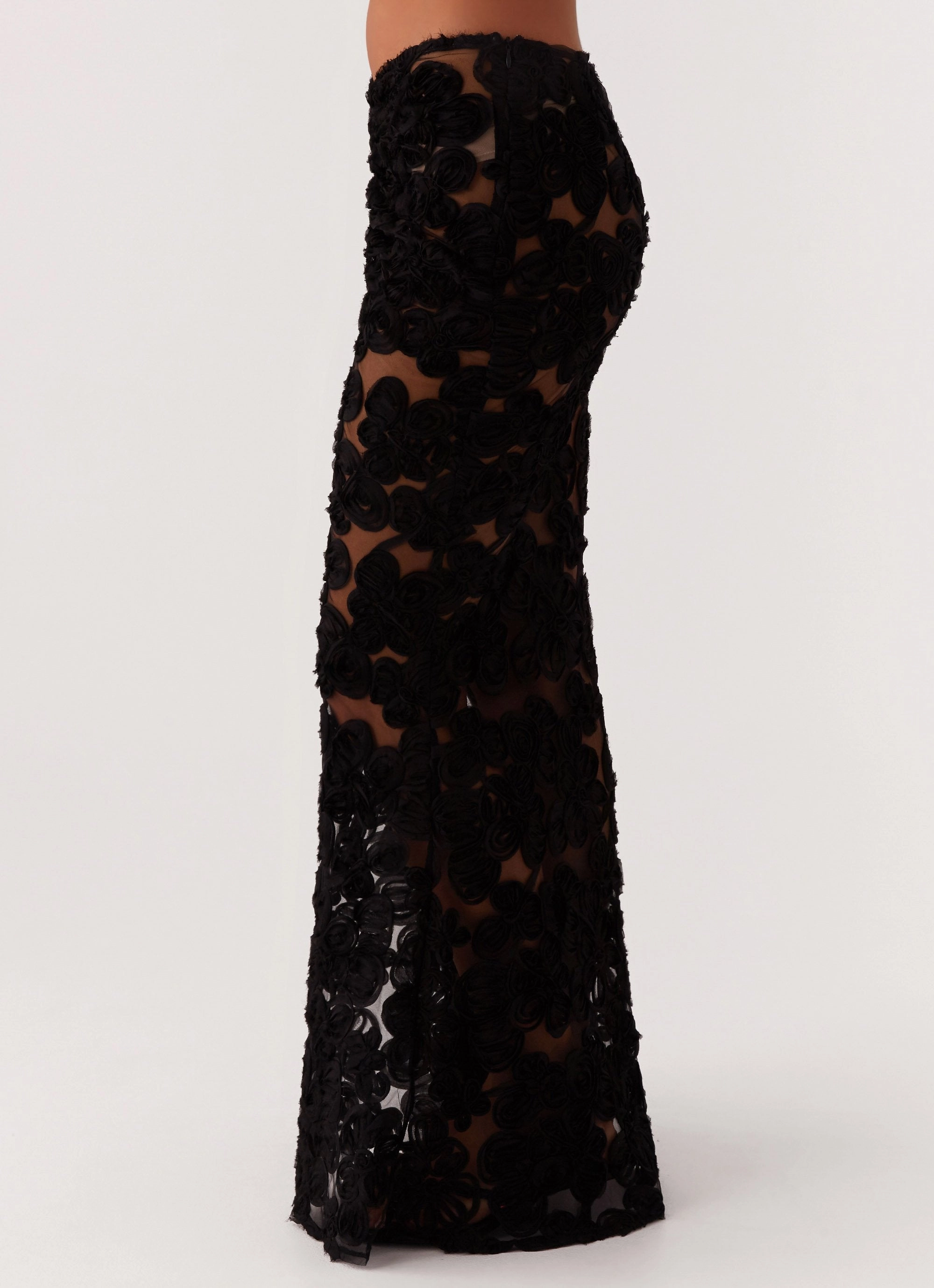 Fiorella Floret Maxi Skirt - Black Light Flow