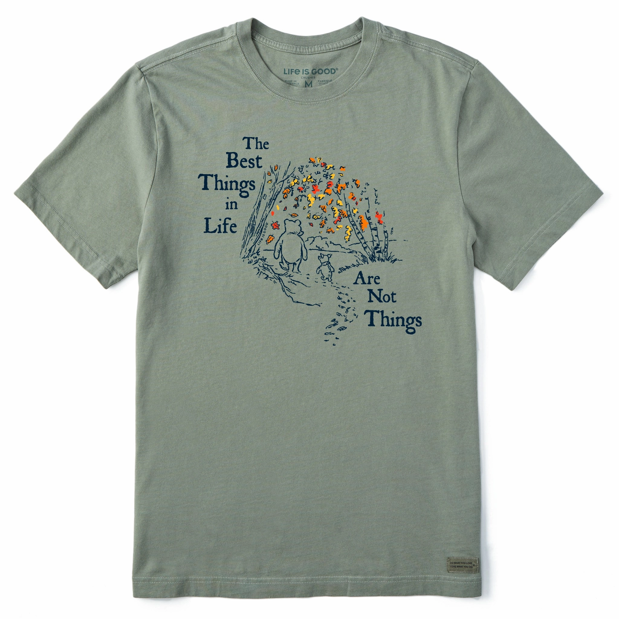 Men's Winnie Best Things Foliage Short Sleeve Crusher Tee Simple and Relaxed