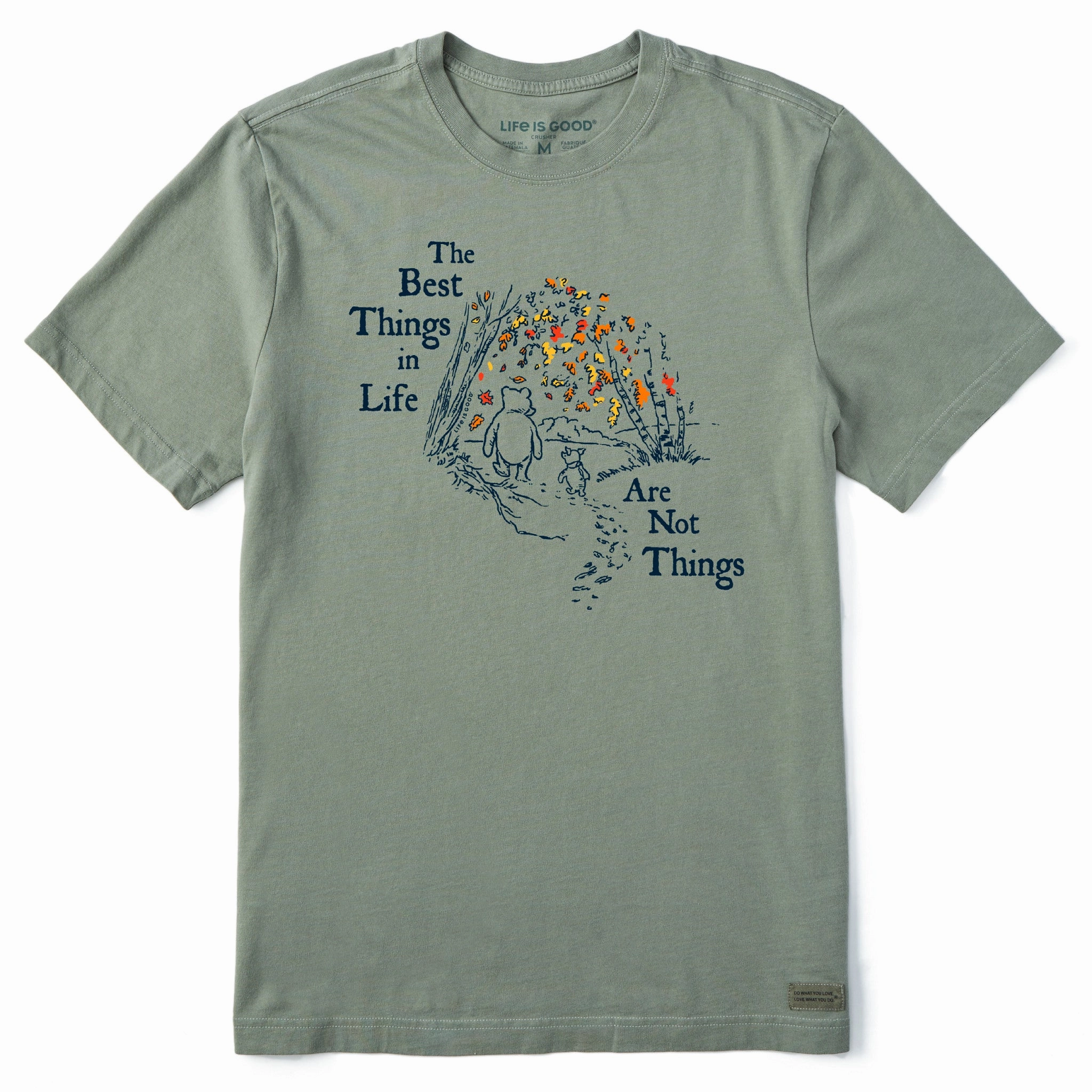 Classic Outfit Style Quality Comfort Men's Winnie Best Things Foliage Short Sleeve Crusher Tee