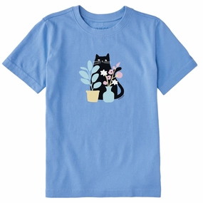 Polka Dot Pattern Comfort Stretch Kids Can you see the Cat? Short Sleeve Crusher Tee