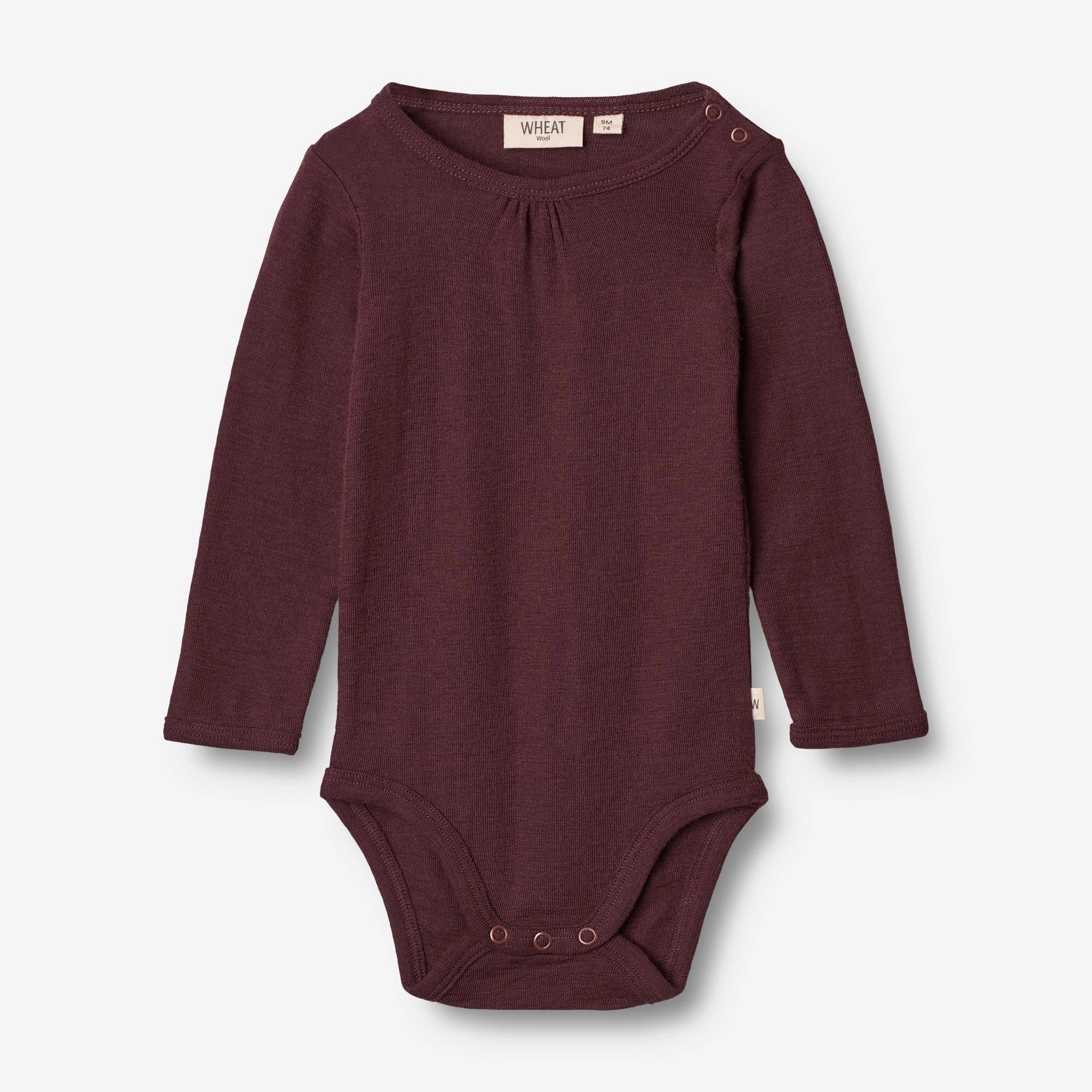 Cozy Fleece Body Gatherings Wool LS | Baby - aubergine