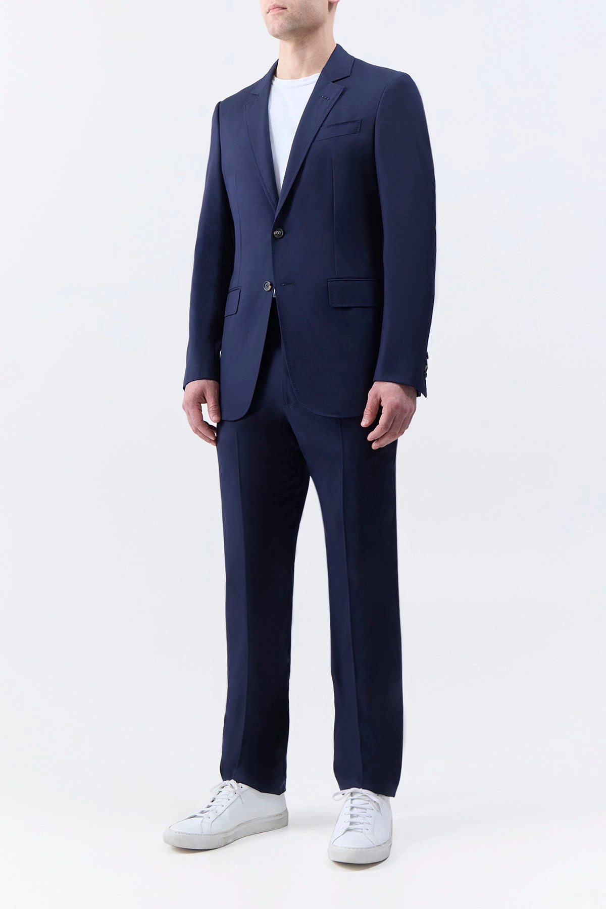 Sebastian Pant in Dark Navy Virgin Wool Twill RipstopFabric
