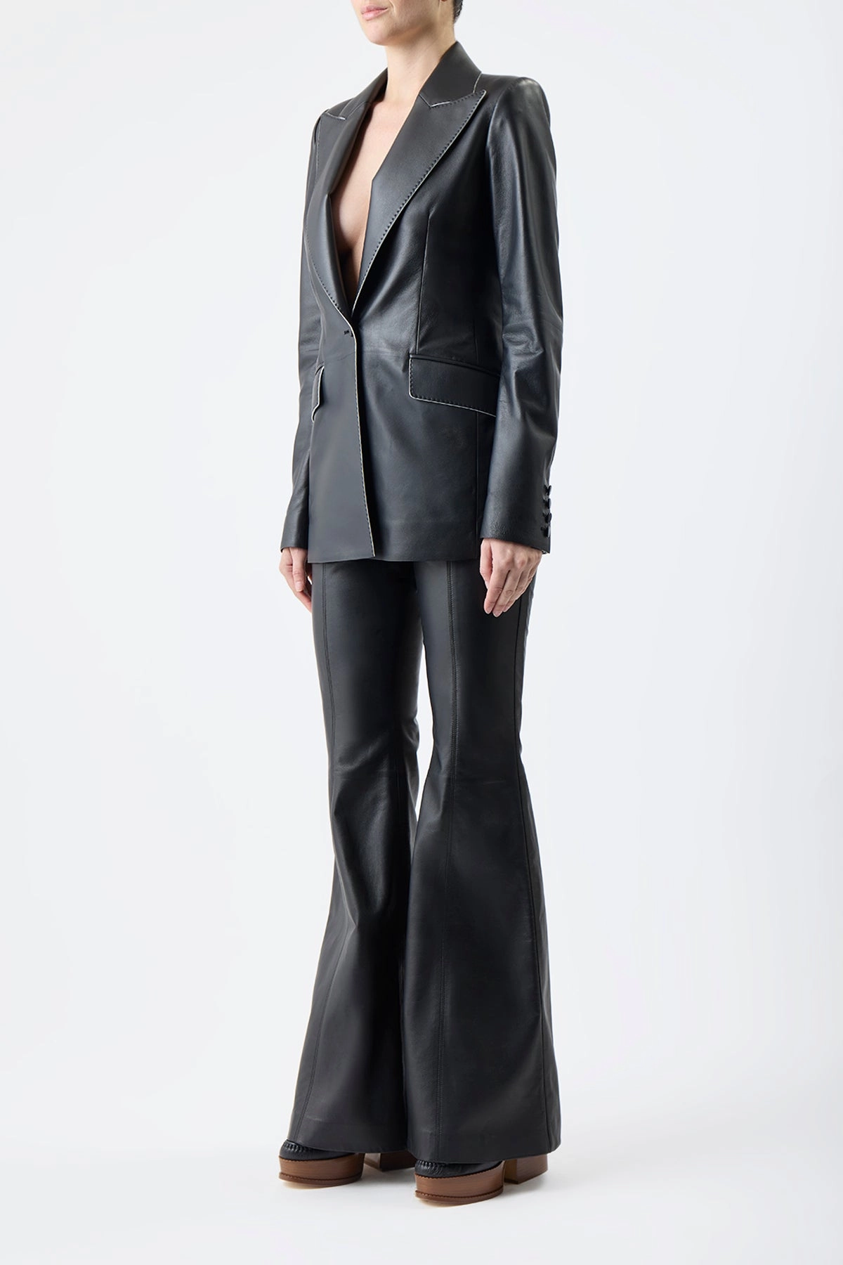Rhein Pant in Black Nappa Leather Flattering Style Wear Tailored Ventilation System
