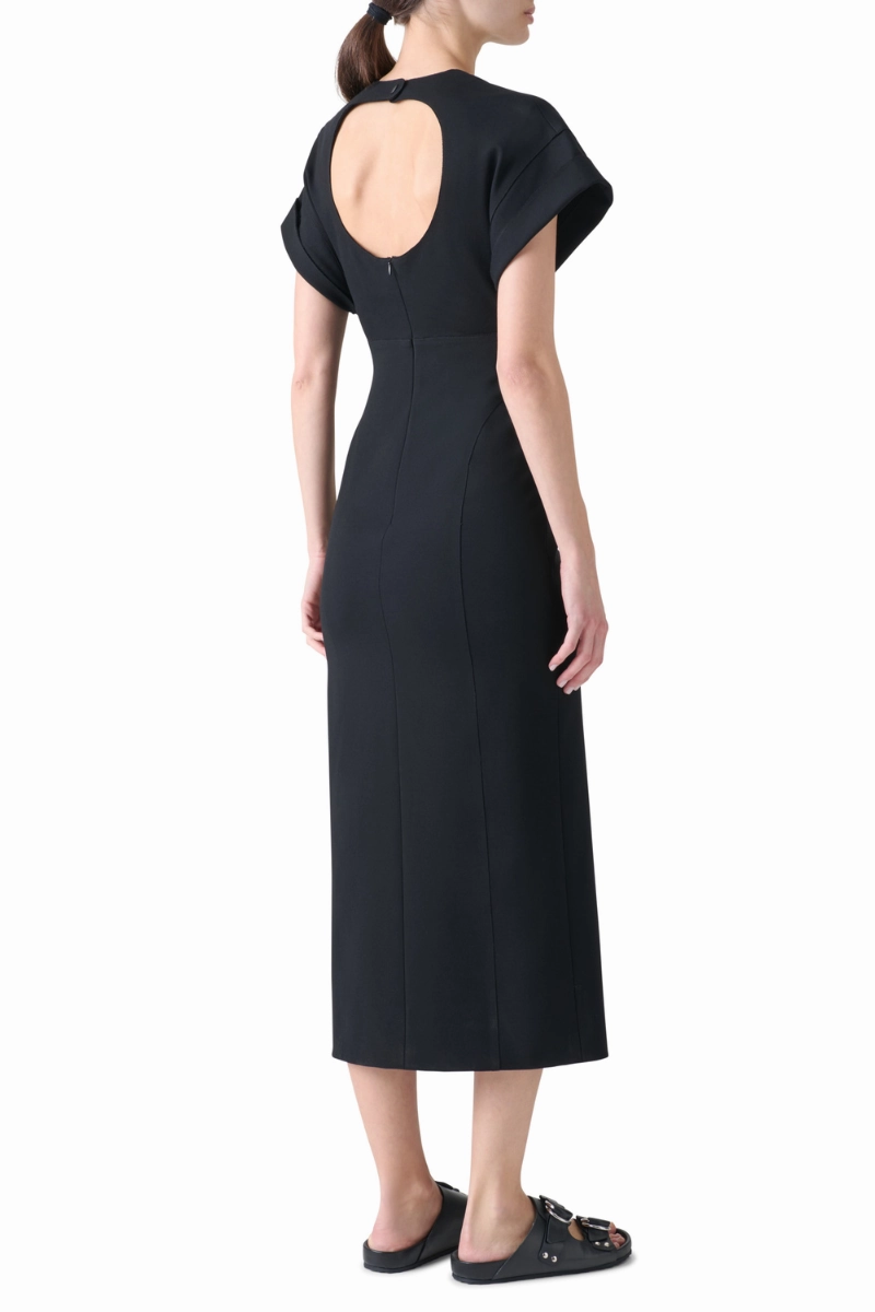 Fitted Jersey Midi Dress Versatile Layer Wear
