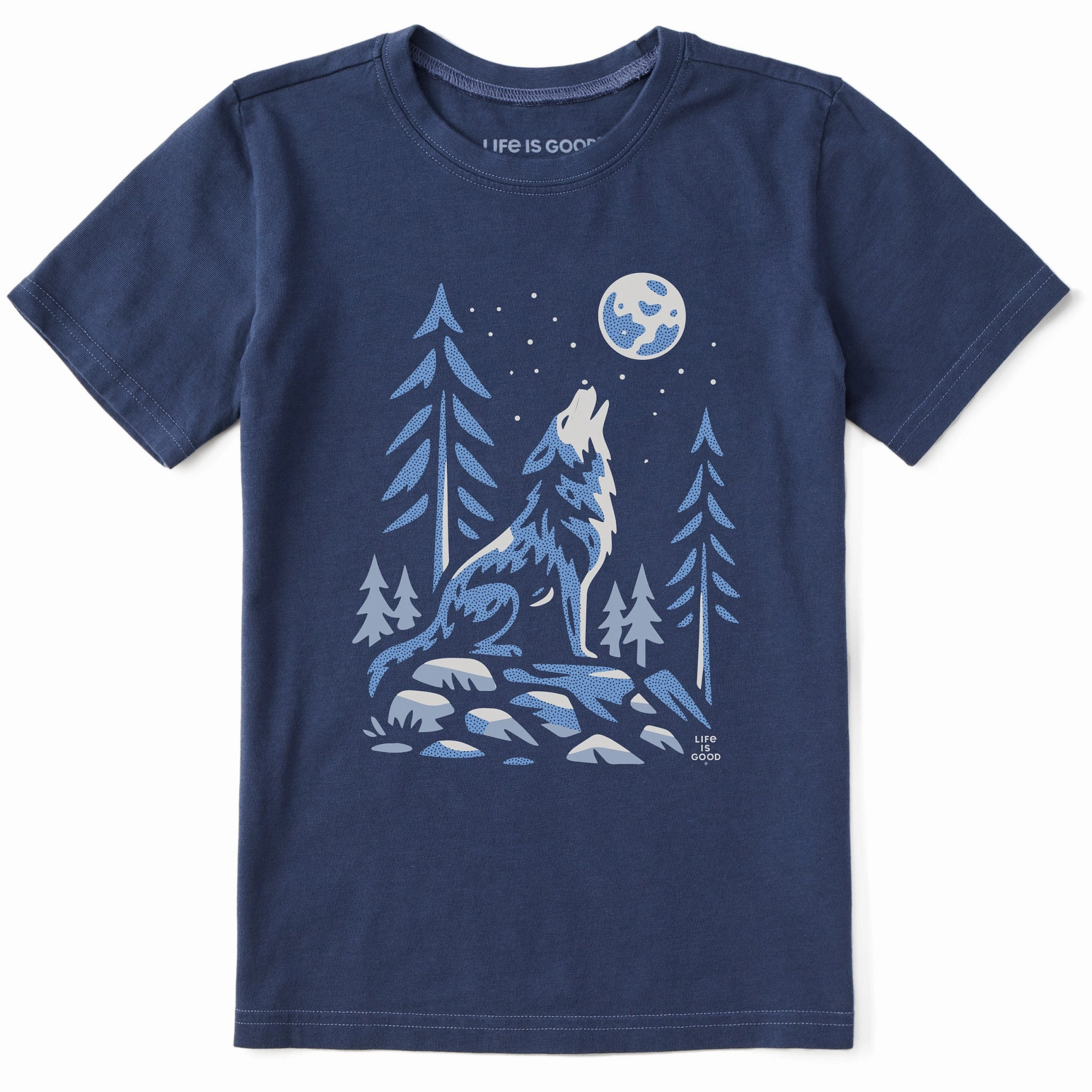 Kids Lone Wolf Short Sleeve Crusher Tee Relaxed Wear Fit