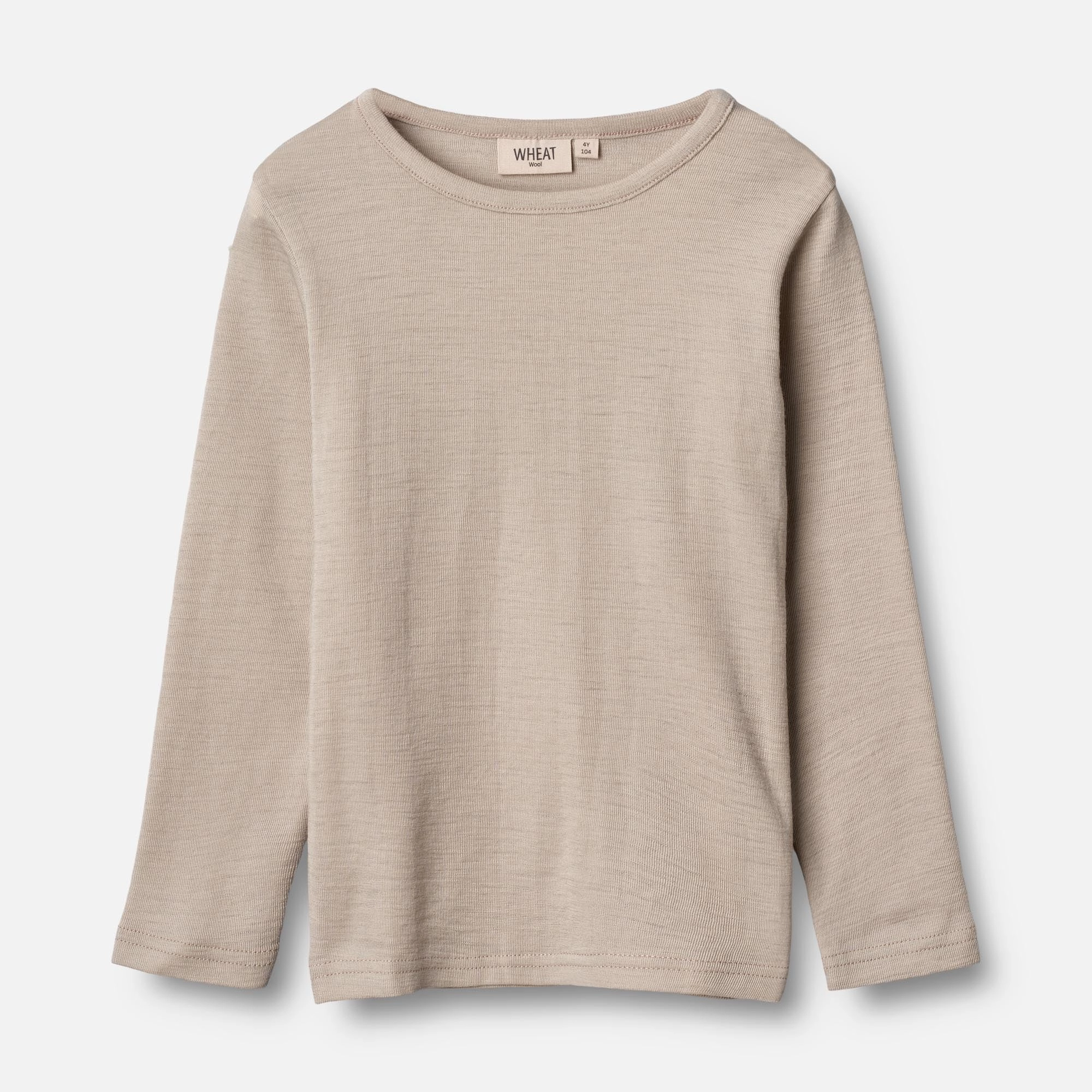 Garment Dyed Wool T-Shirt LS - soft beige