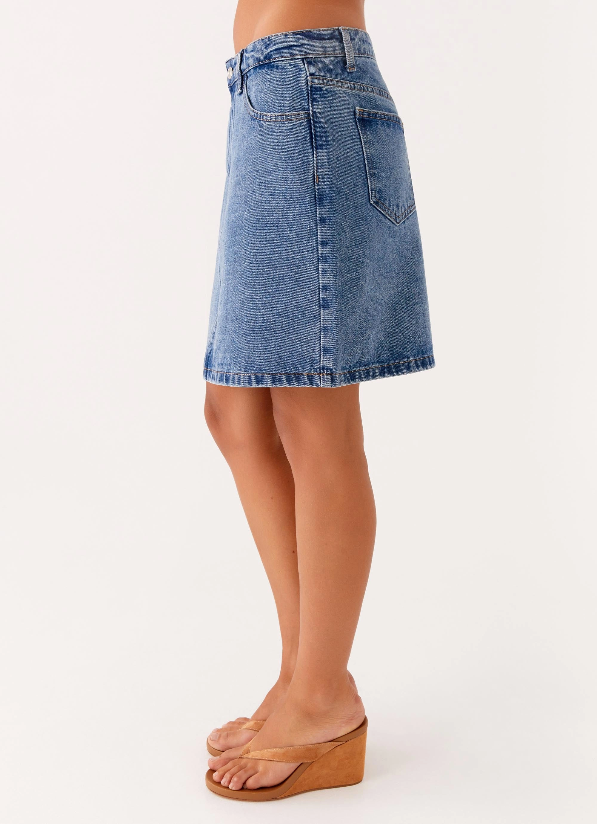 Recycled Polyester Weekend Outfit Stella Low Rise Mini Skirt - Blue