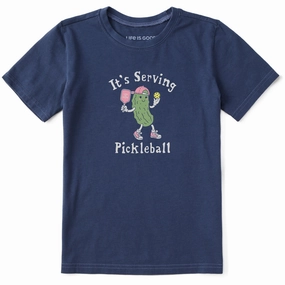 Kids It's Serving Pickleball Short Sleeve Crusher Tee Classic Layering Layered Wear