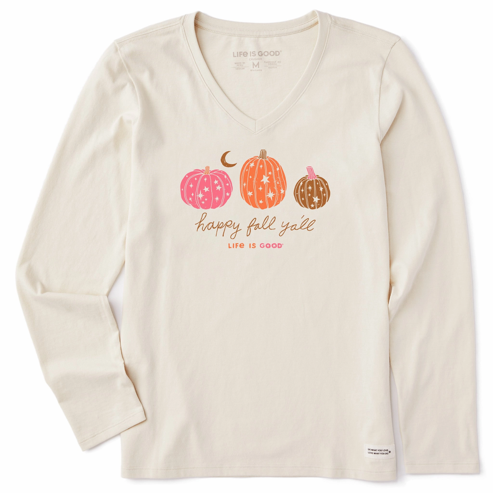 Casual Choice Women's Celestial Pumpkins Long Sleeve Crusher Vee
