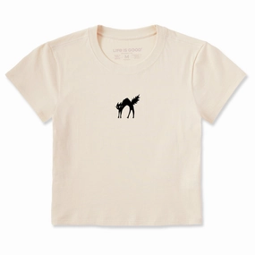 Women's Small Black Cat Crusher-LITE Shrunken Tee Outdoor Comfort Style