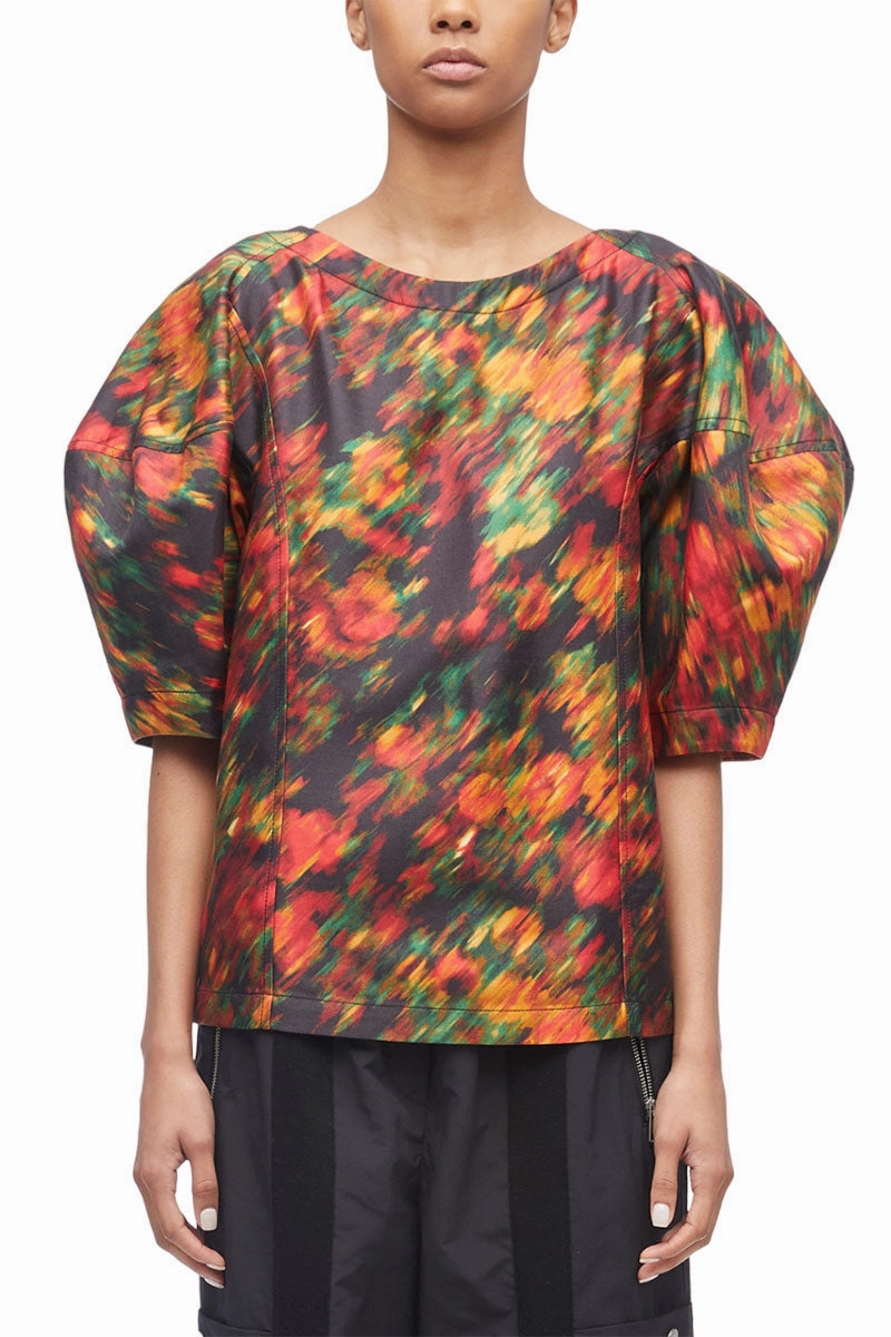 Flowers In Motion Cotton Canvas Top Artistic Design