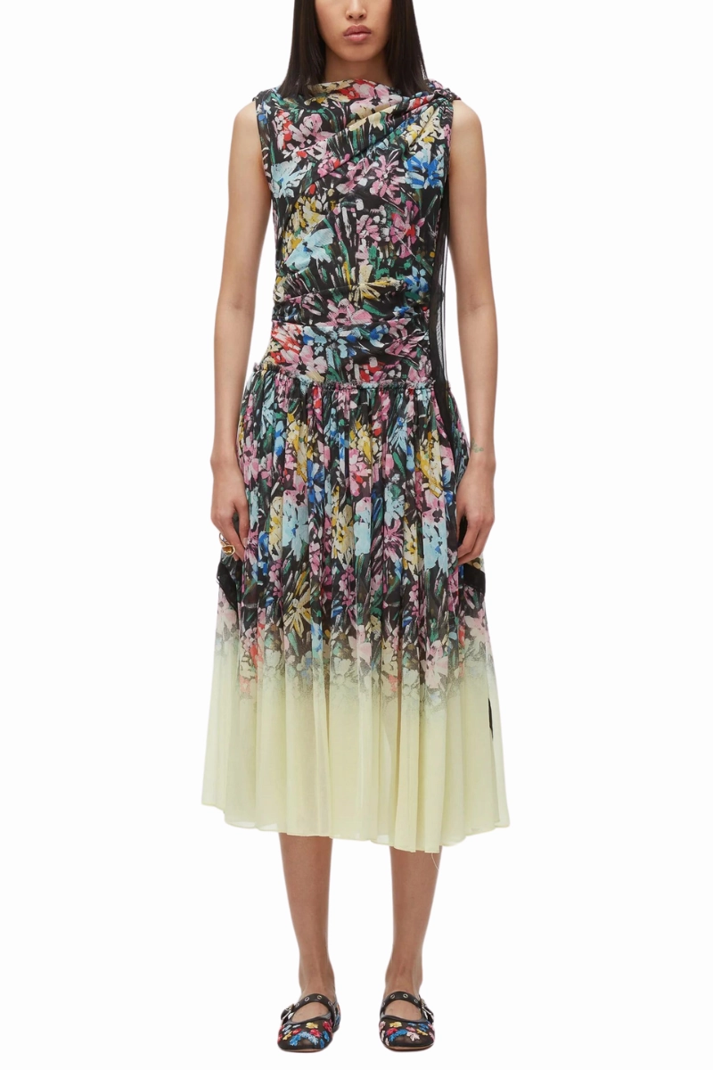 Quick Layer Flowerworks D??grad?? Draped Dress