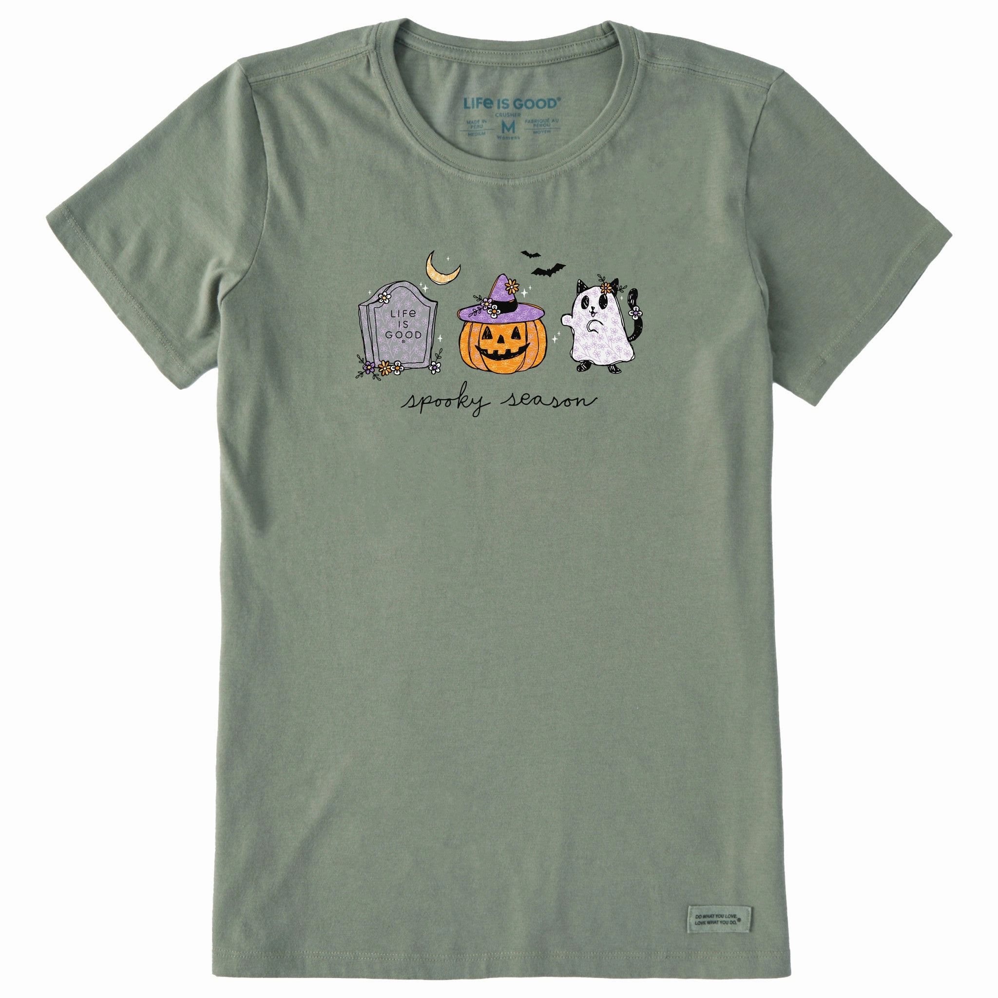 Slim fit sleekness Fashion Forward Women's Spooky Season Halloween Short Sleeve Crusher Tee
