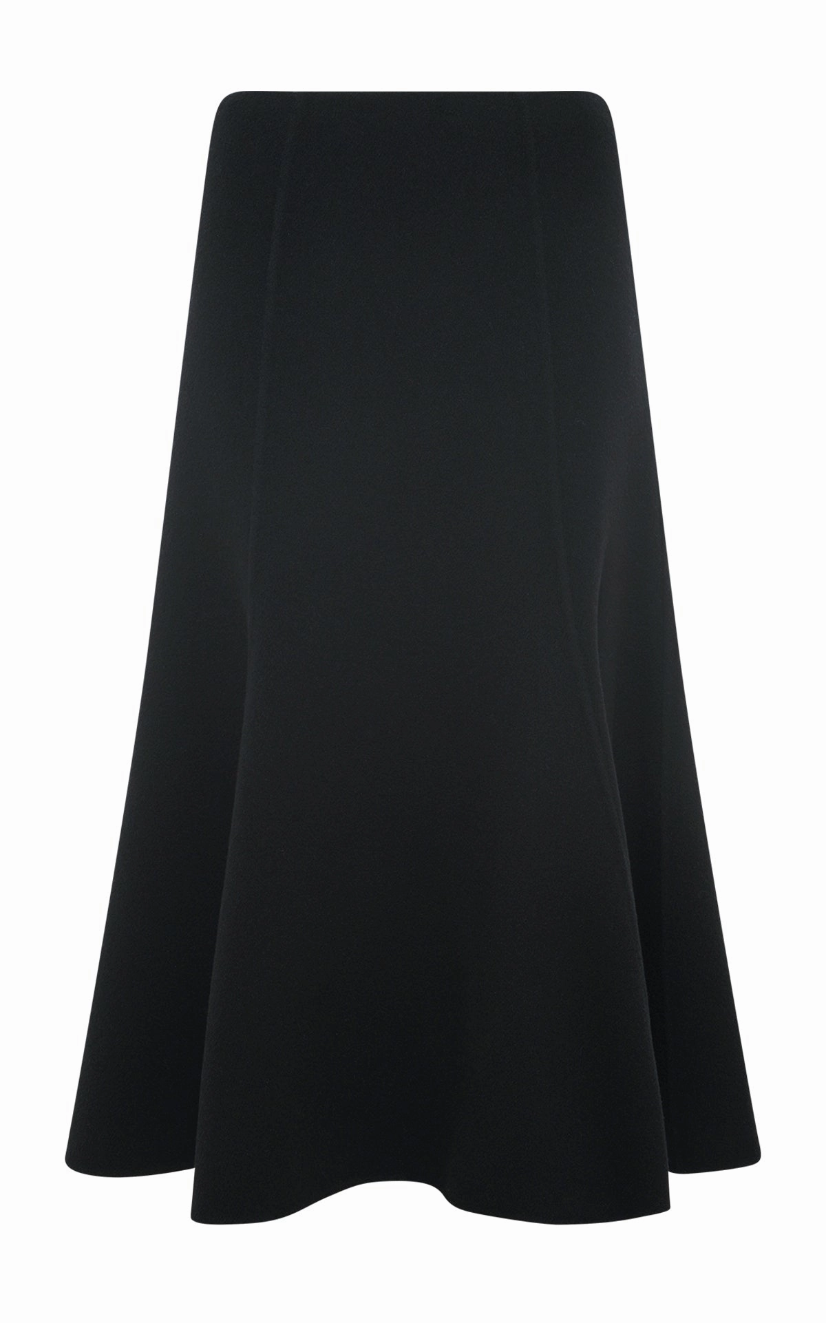 Sharp Fit Smart Look Patterson Midi Skirt in Black Double-Face Recycled Cashmere