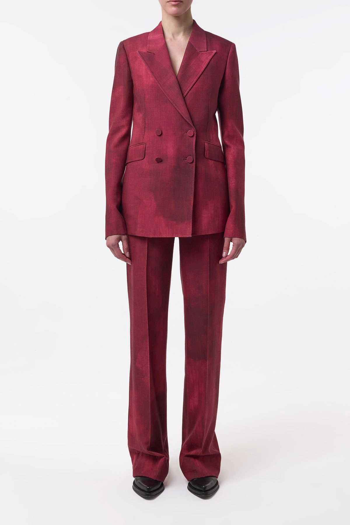 Angela Blazer in Bordeaux Virgin Wool Smart Precision Classic Professional Look