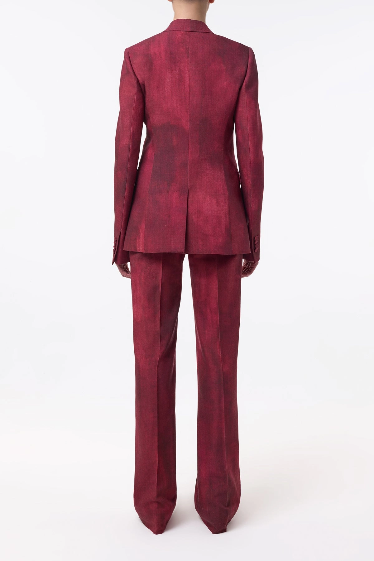 Tailored Style Fit Angela Blazer in Bordeaux Virgin Wool