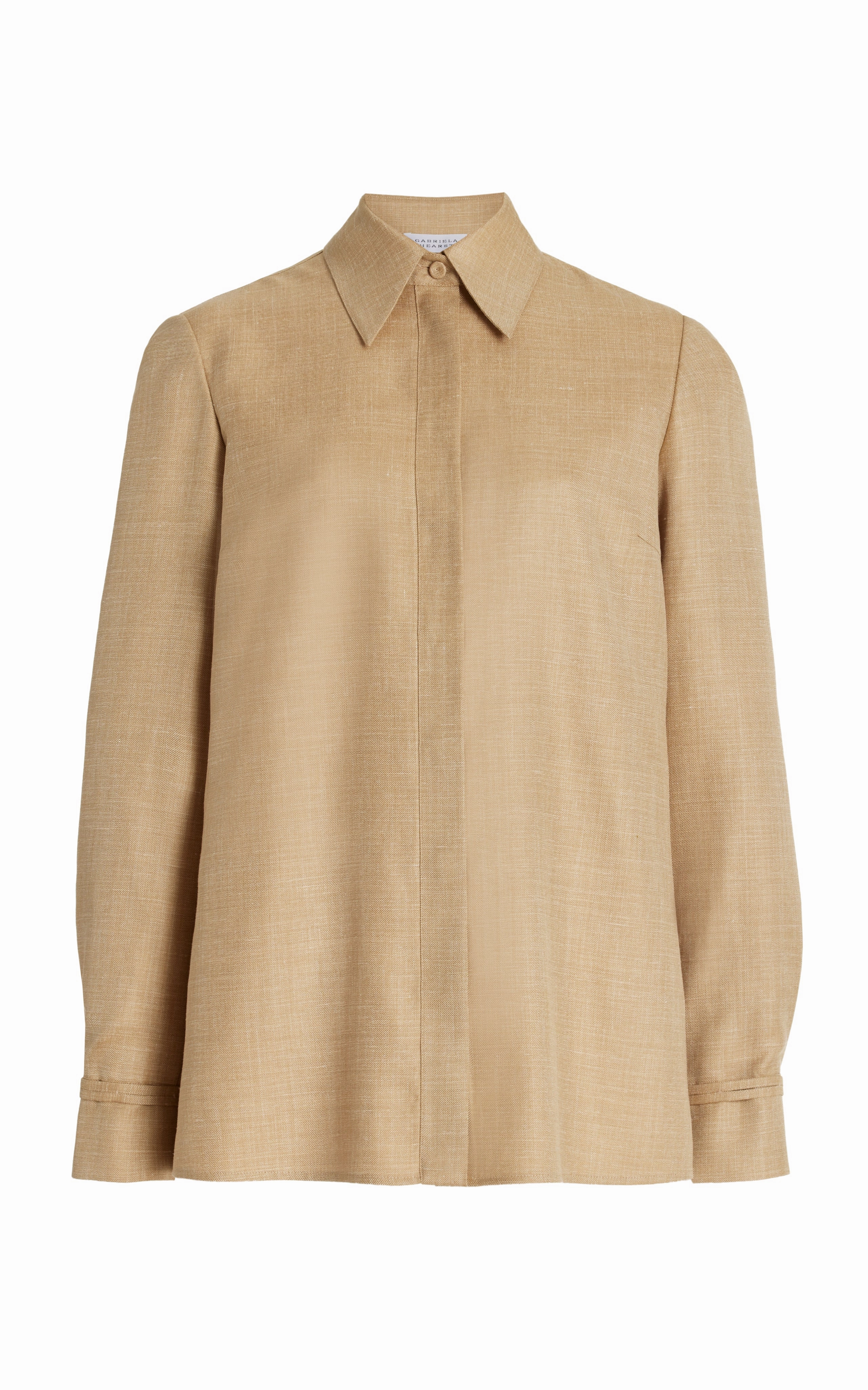 Timeless Tailored Look Cruz Shirt in Hay Virgin Wool and Silk Linen