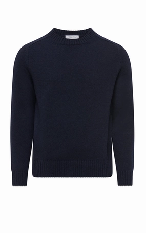 Essential Outfit Quick Fit Francesco Knit Sweater in Dark Navy Cashmere