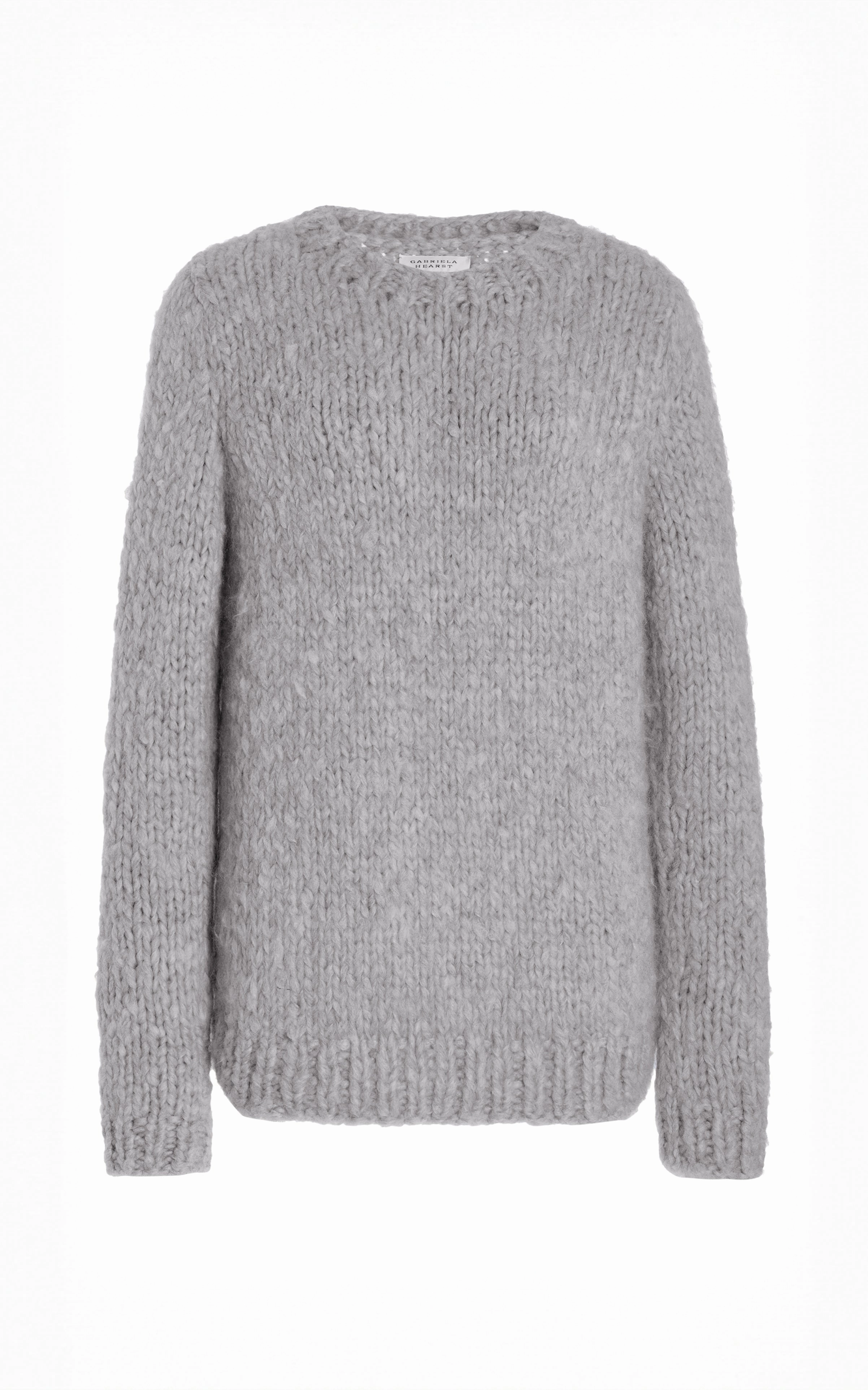 Lawrence Knit Sweater in Heather Grey Welfat Cashmere Hypoallergenic Fiber