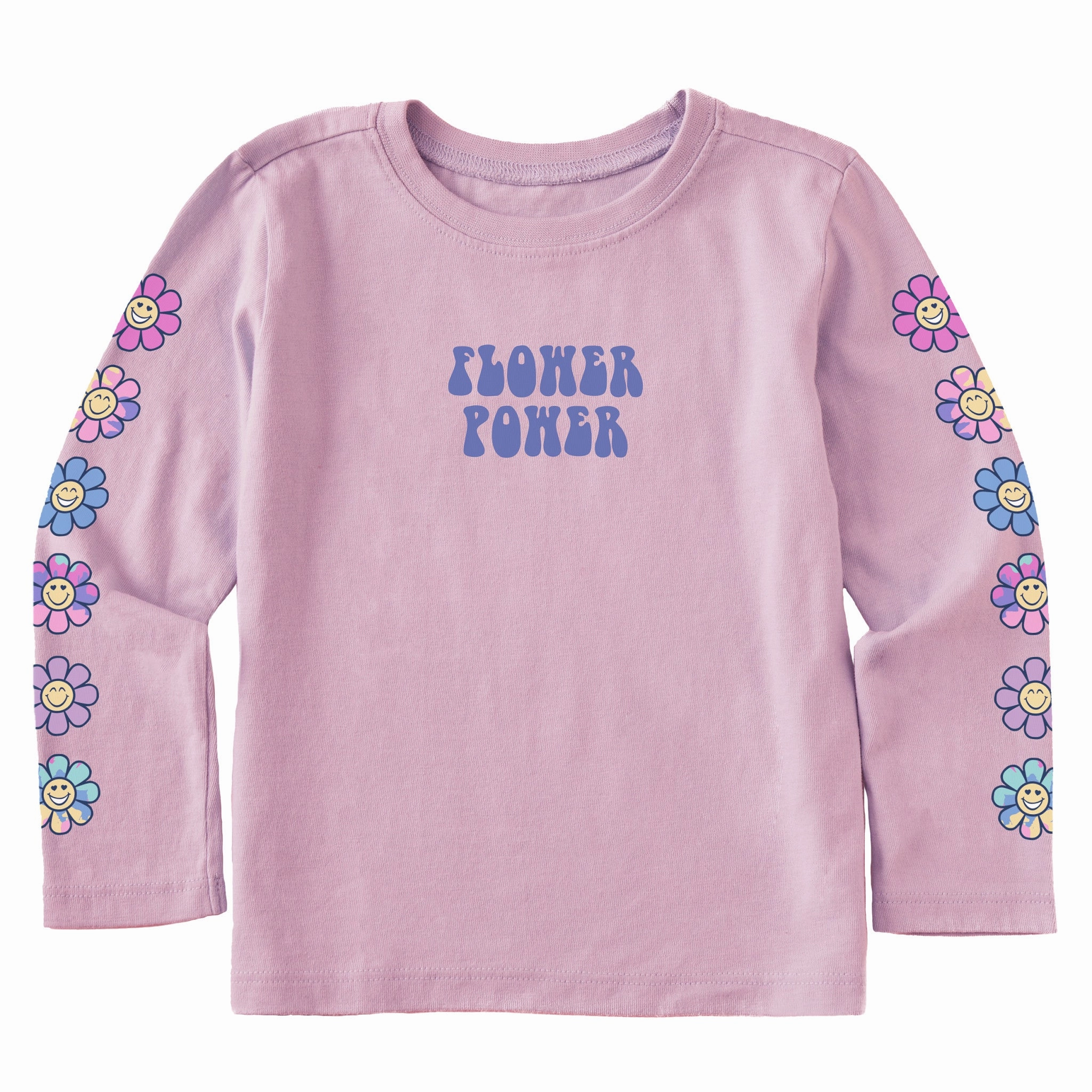 Casual Flex Fit Toddler Flower Power Daisies Long Sleeve Crusher Tee
