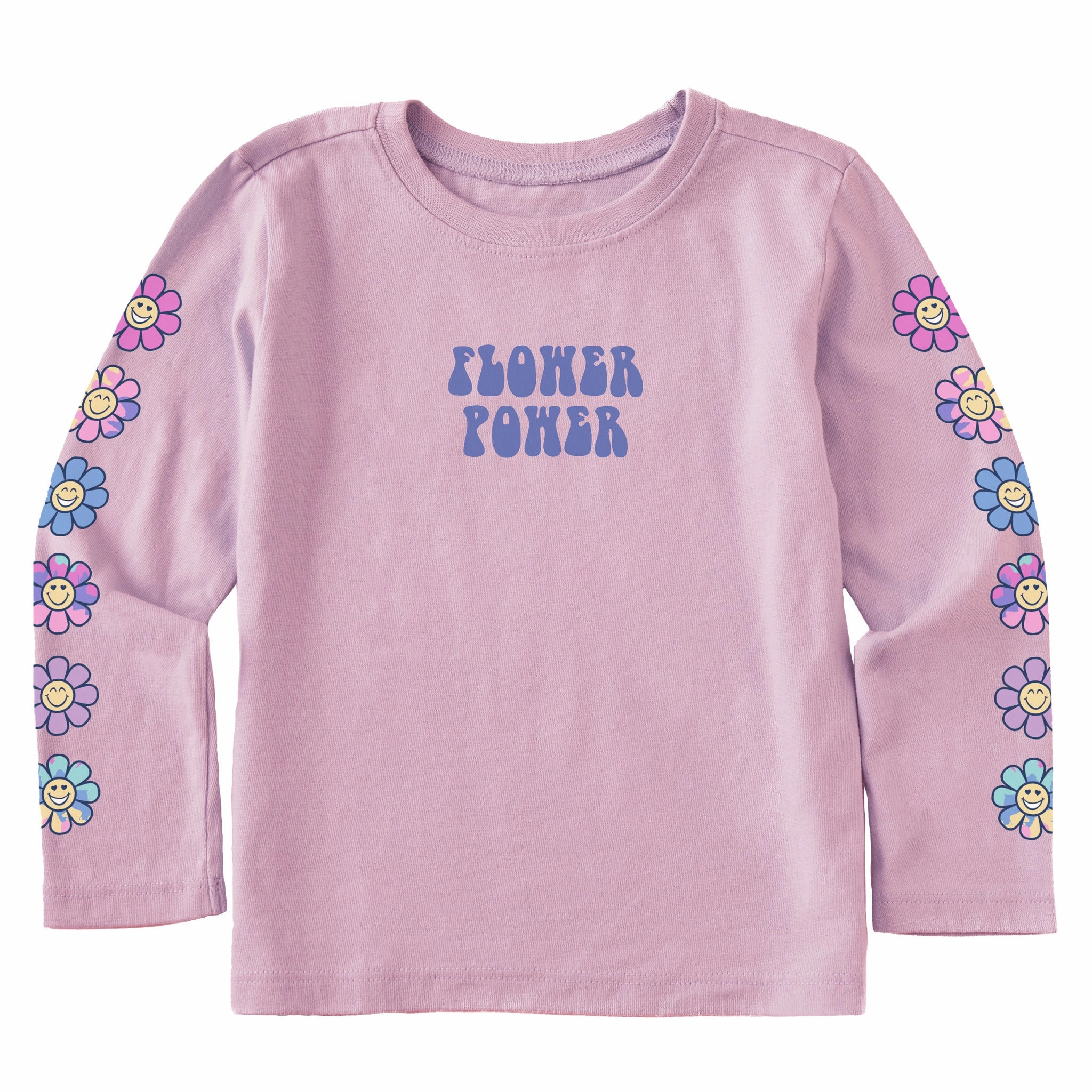 Casual Fit Toddler Flower Power Daisies Long Sleeve Crusher Tee