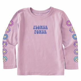Toddler Flower Power Daisies Long Sleeve Crusher Tee Relax Comfort Style