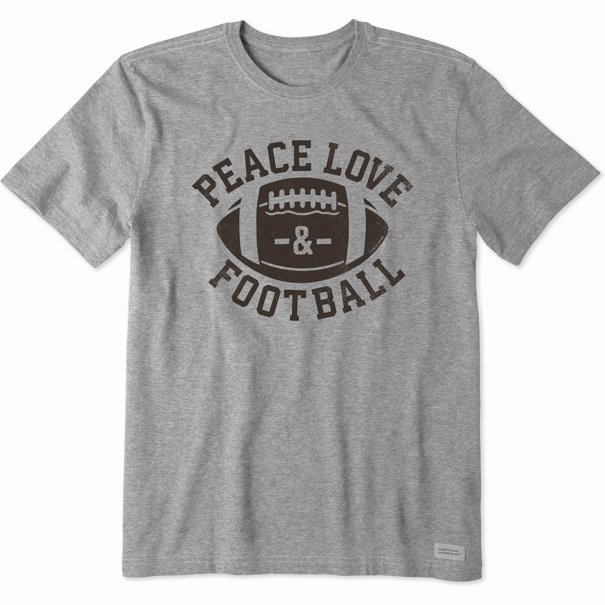 Men's Peace Love Football Short Sleeve Crusher Tee Abrasion Resistant Fabric Sleeveless freedom