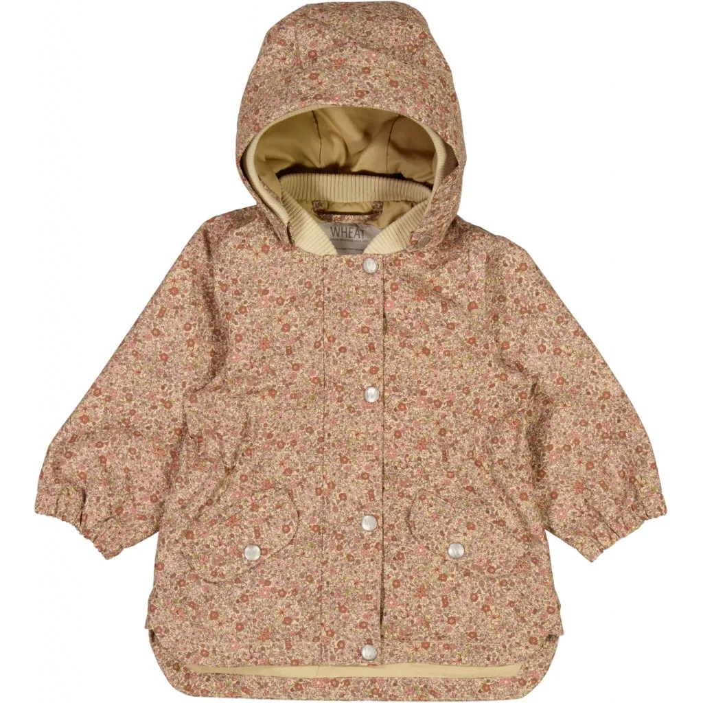 Faux Fur Jacket Oda Tech - barely beige flowers
