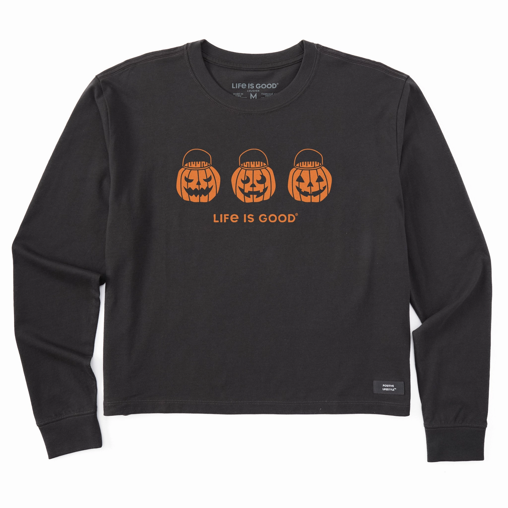 Women's Jack O Lantern Trio Long Sleeve Crusher Boxy Tee Informal charm