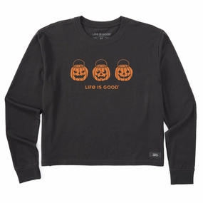 Women's Jack O Lantern Trio Long Sleeve Crusher Boxy Tee Informal charm