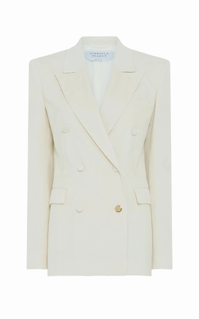 Sleek Comfort Gavin Blazer in Ivory Sea Island Cotton Corduroy