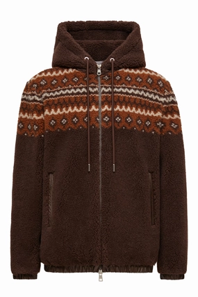 Geometric Jacquard Hoodie Performance Fit Wear Timeless Knit