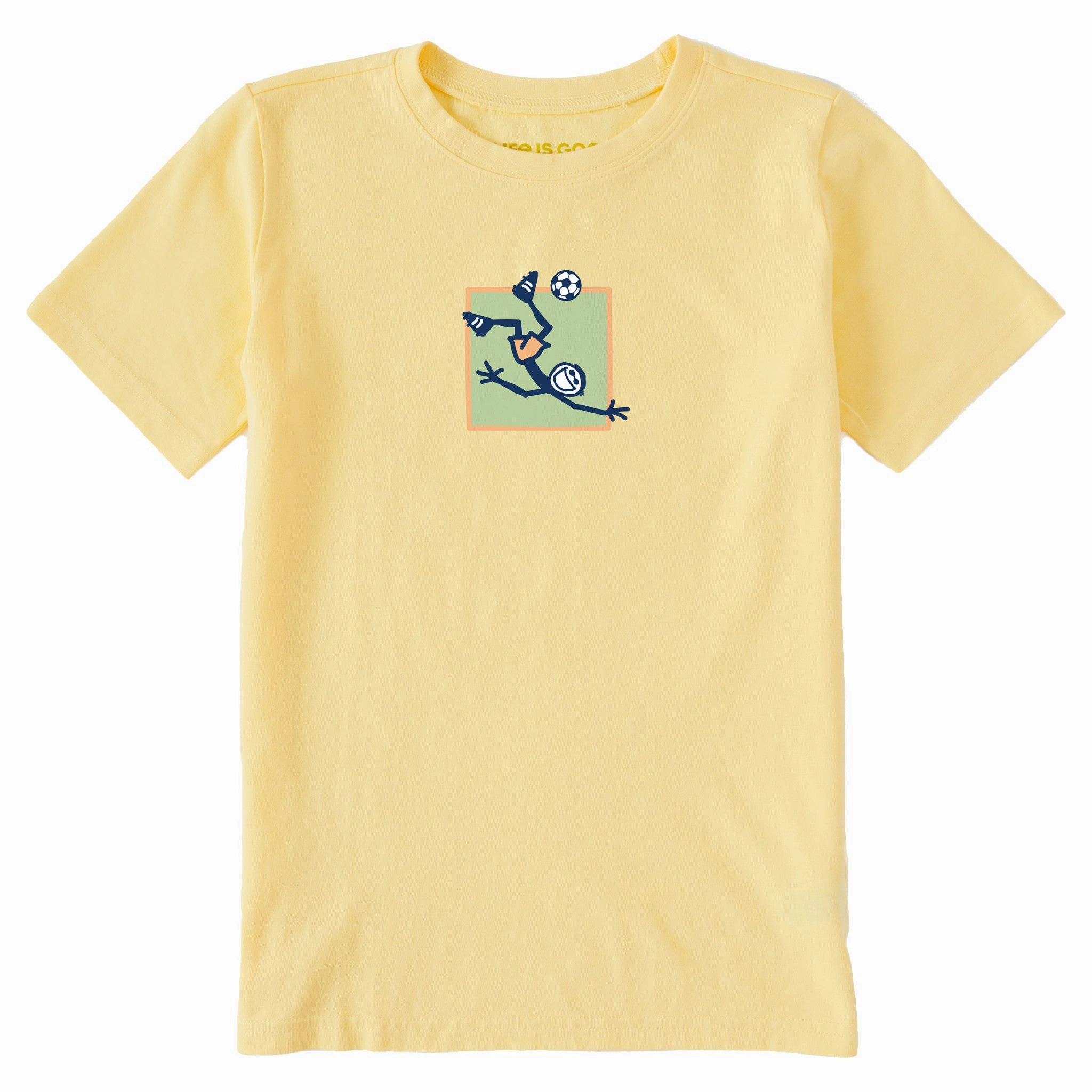 layerable Light and Cozy Kids Jake Soccer Square Short Sleeve Crusher Tee