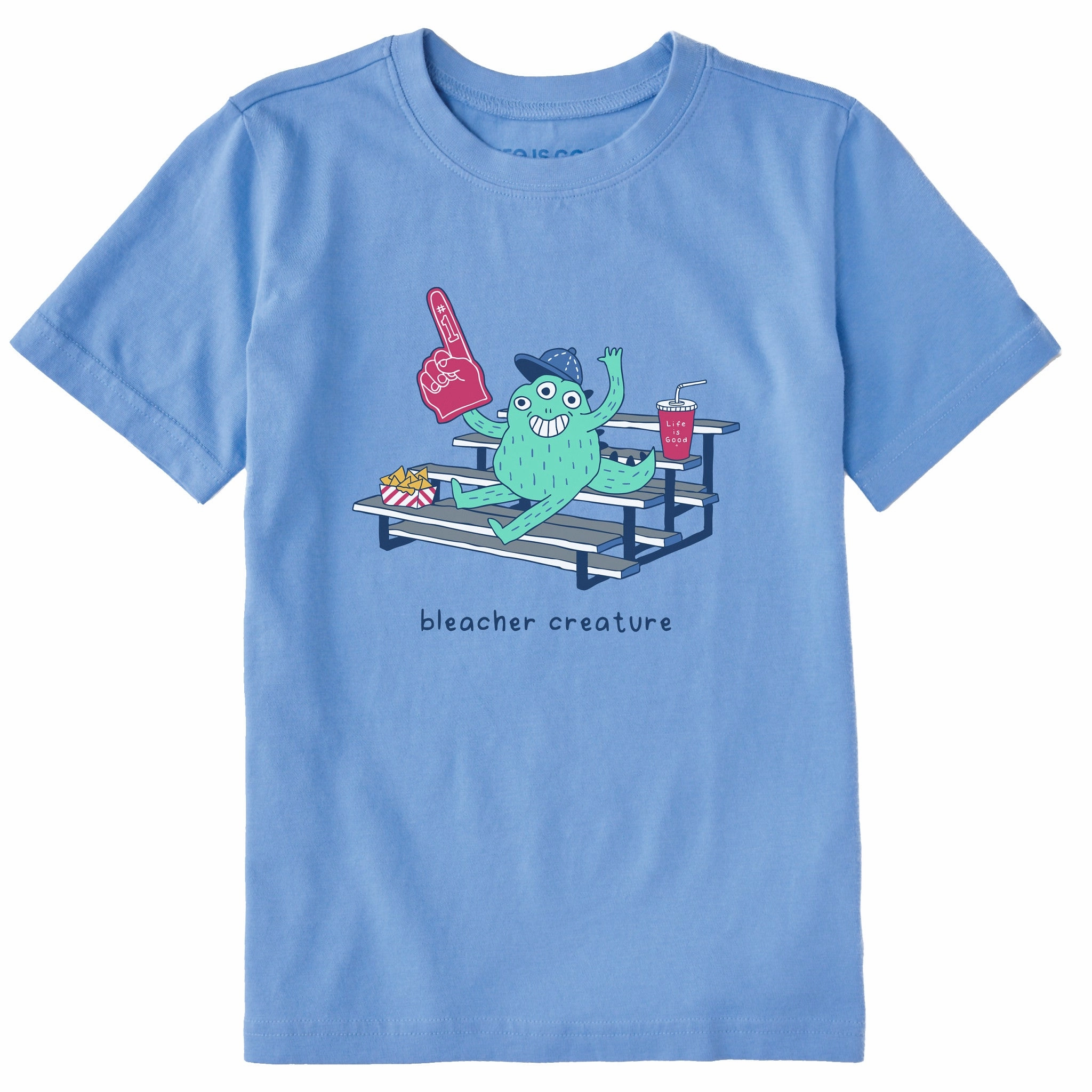 Comfy Apparel Kids Bleacher Creature Baseball Short Sleeve Crusher Tee