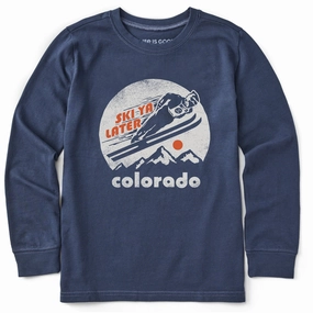 Athletic Wear Sporty essentials Kids Ski Ya Later Colorado Long Sleeve Crusher Tee