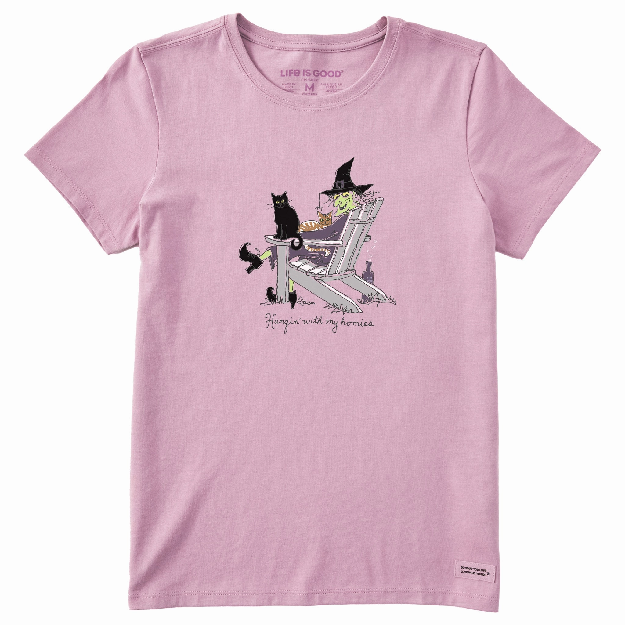 Comfortable Fit Wear Women's Hangin' Homies Witch Short Sleeve Crusher Tee