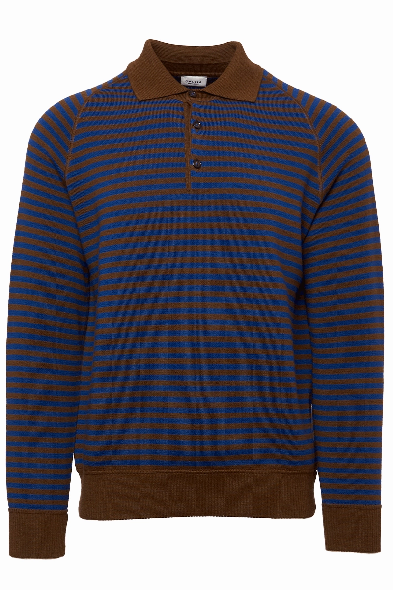 Ginsberg Striped Polo Winter Essential Soft Layers