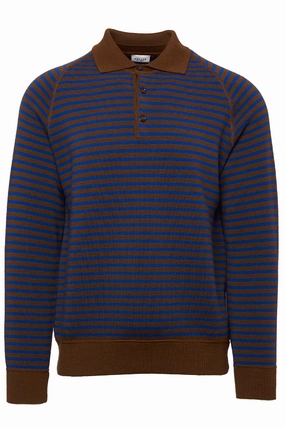 Merino Wool Ultimate Layering Ginsberg Striped Polo