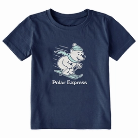 Toddler Polar Express Bear Short Sleeve Crusher Tee Flexible Fit Design Sleek Fit