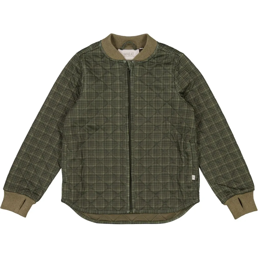 Mid Length Reinforced Hems Thermo Jacket Loui - olive check