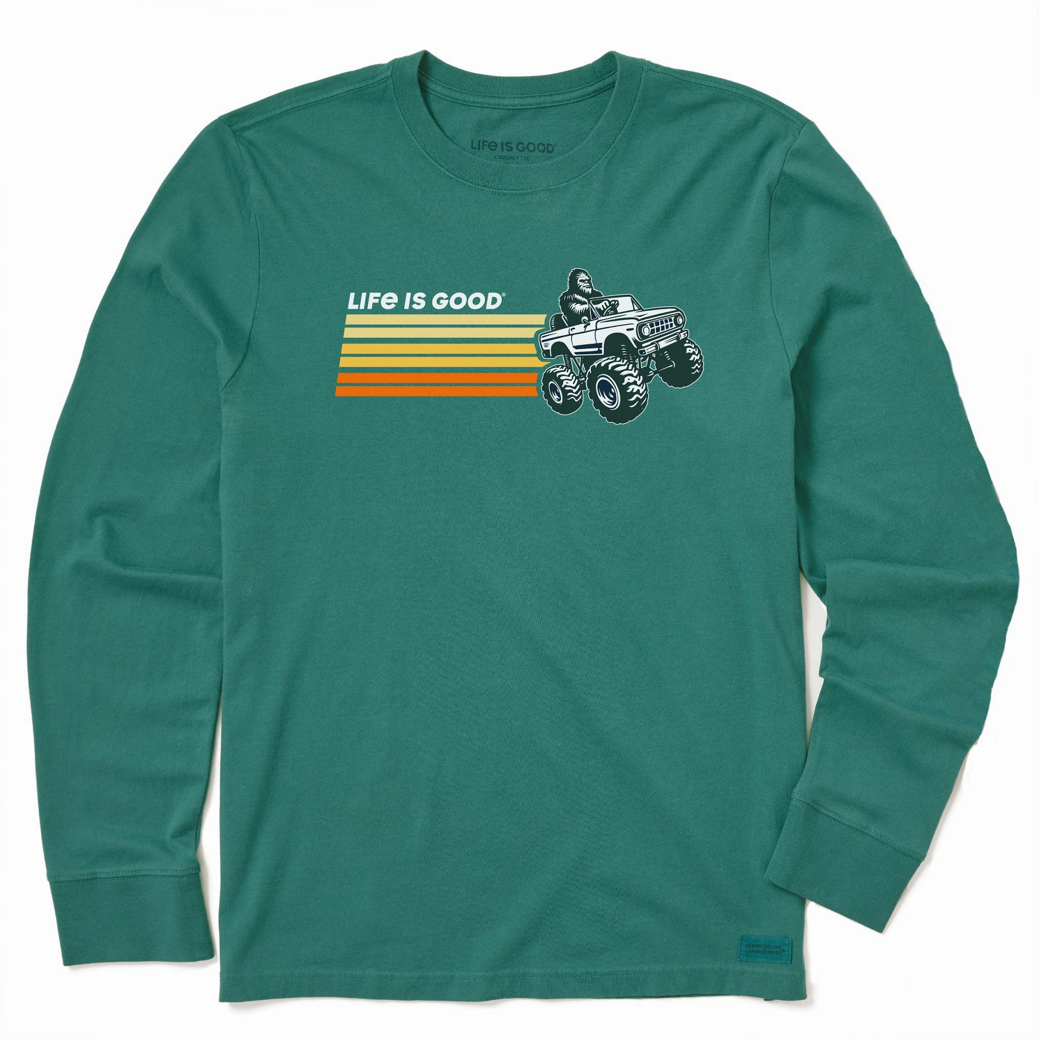 Kids Bigfoot Driving Bigfoot Long Sleeve Crusher Tee Comfortable and stylish Comfortable Piece
