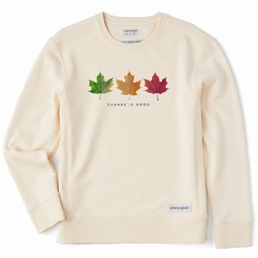 Women's Change is Good 3 Leaves Simply True Fleece Crew Chilly Weather Style
