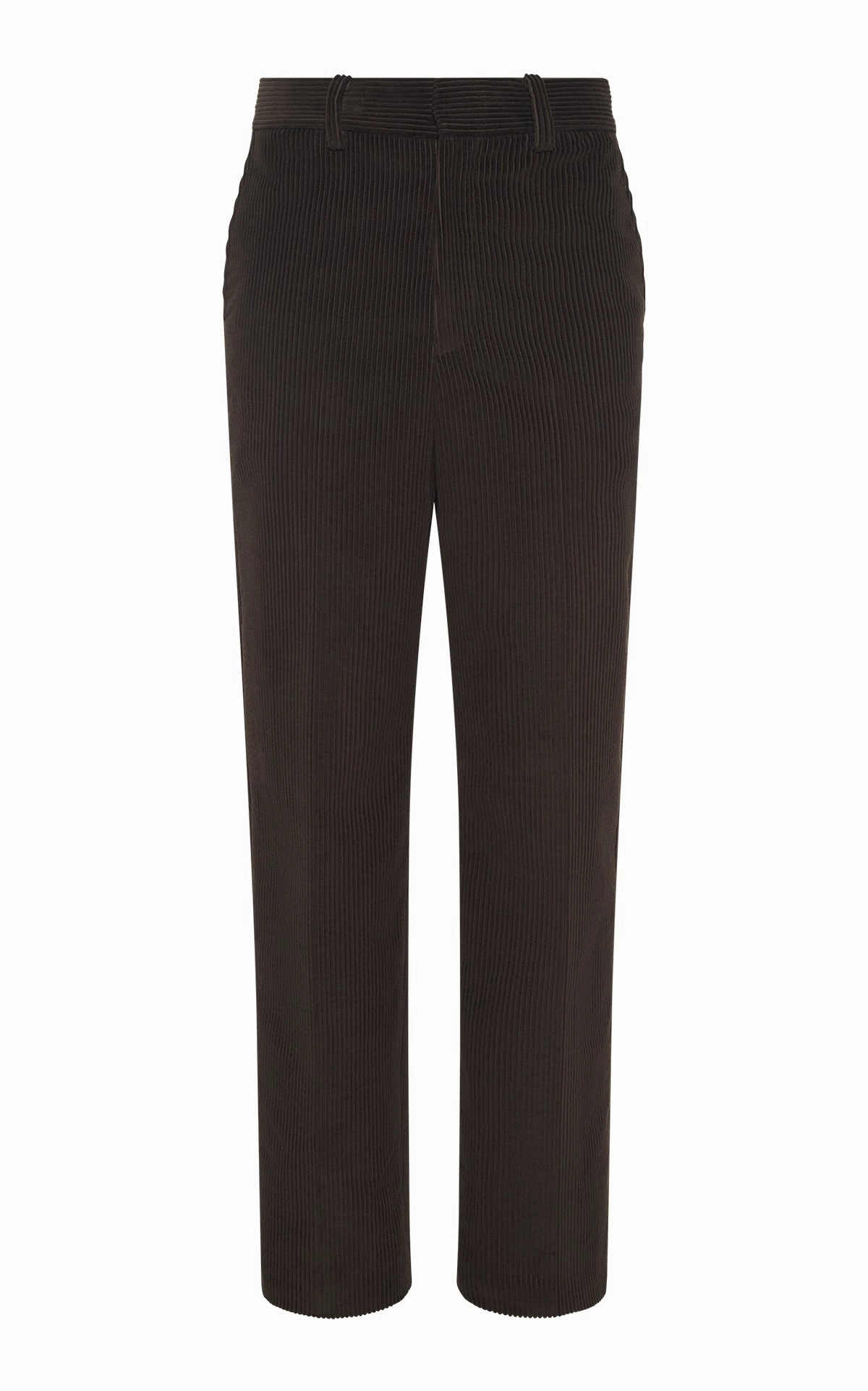 Harold Trouser in Chocolate Fine Cashmere Corduroy High Waist
