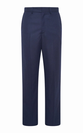 Slim Look Harold Trouser in Navy Wool Cashmere Flannel