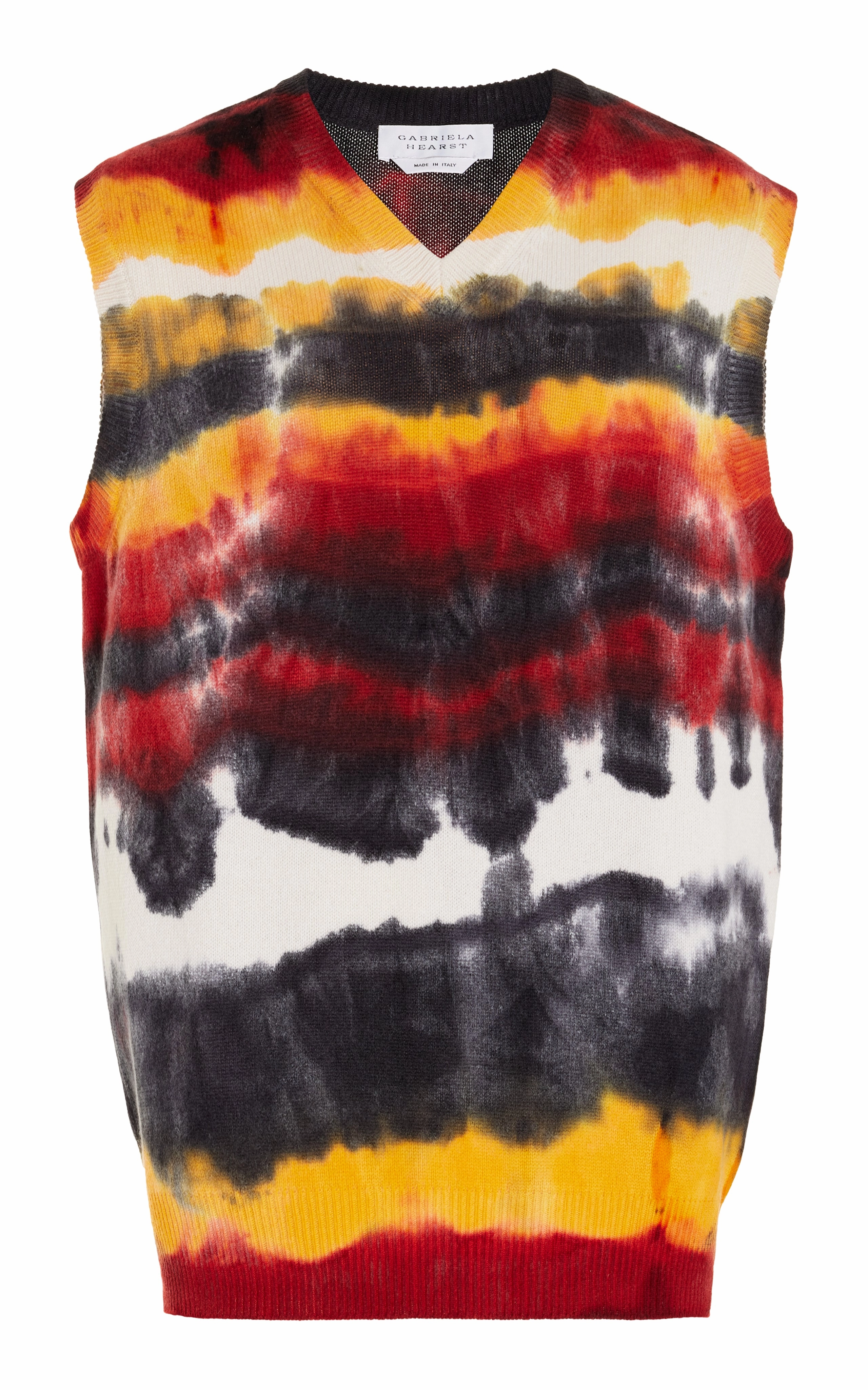 Fielding Knit Vest in Fire Tie Dye Cashmere Chic Look