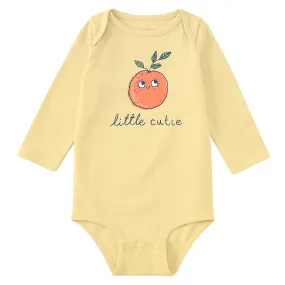 Baby Little Cutie Long Sleeve Crusher Baby Bodysuit Light Flex Easy-Going Style