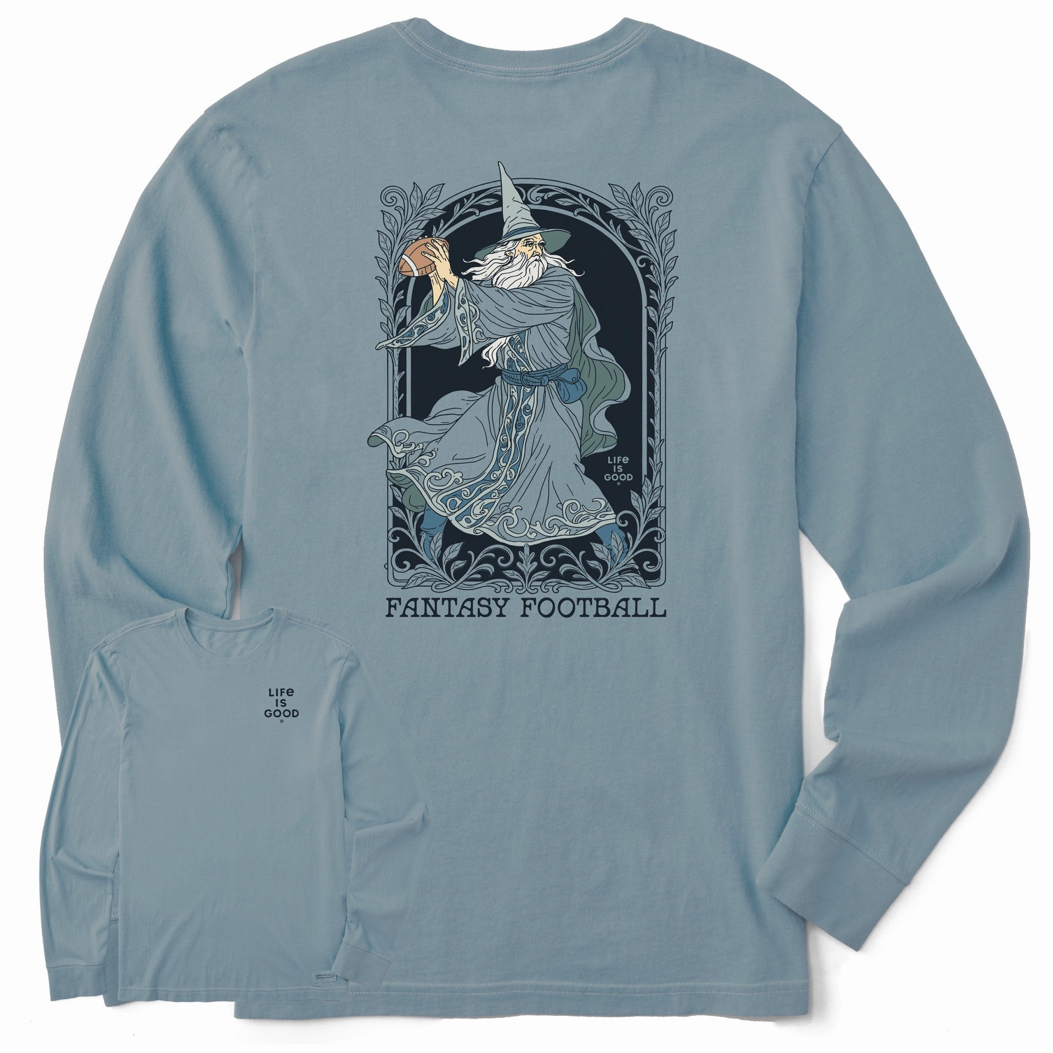 Timeless Top Men's Fantasy Football Wizard QB Long Sleeve Crusher Tee
