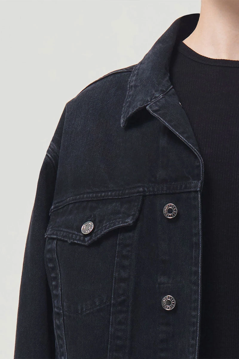 Shrunken Charlie Jacket in Jagged mountain scene college