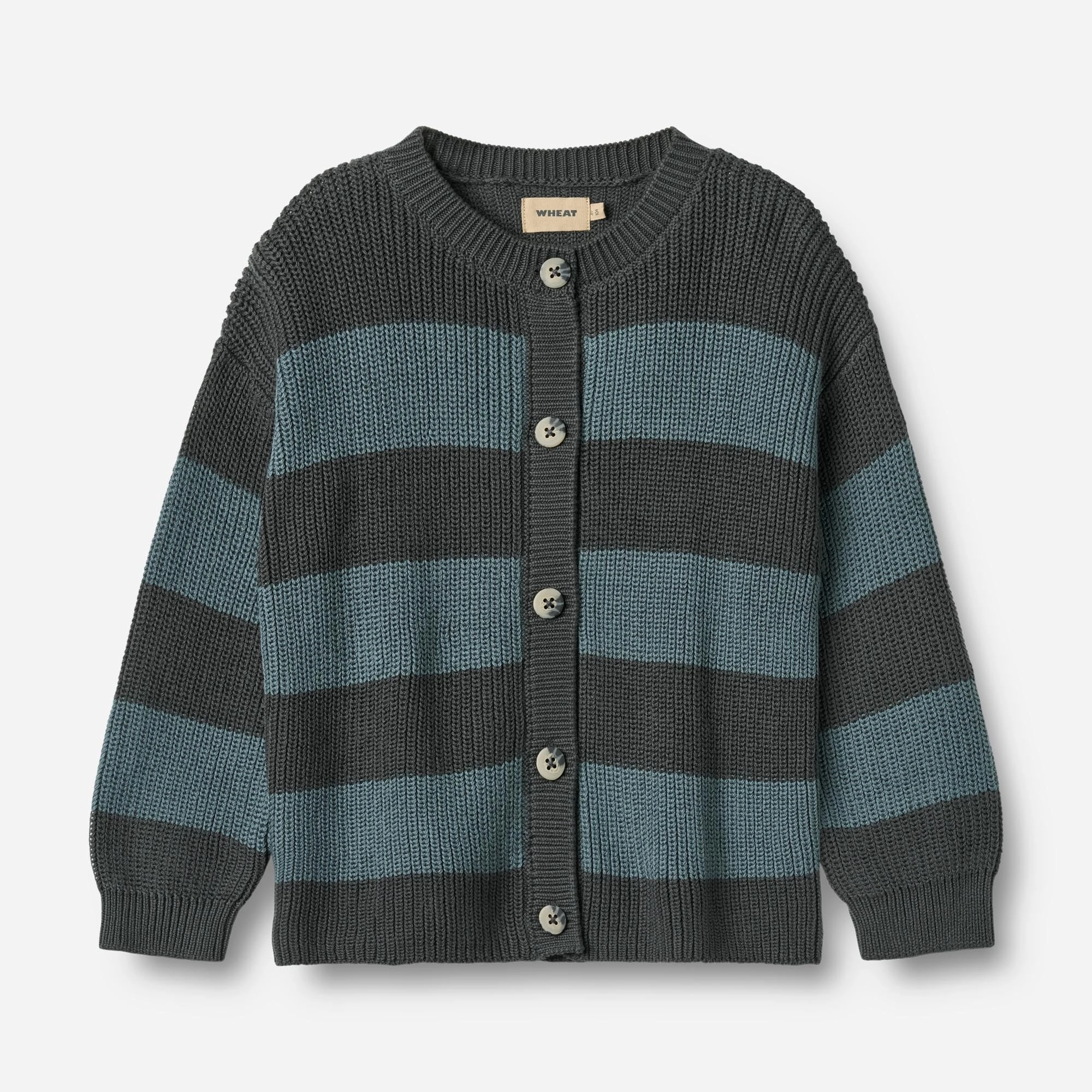 Knit Cardigan Noor - stormy weather stripe Minimalist Stitching